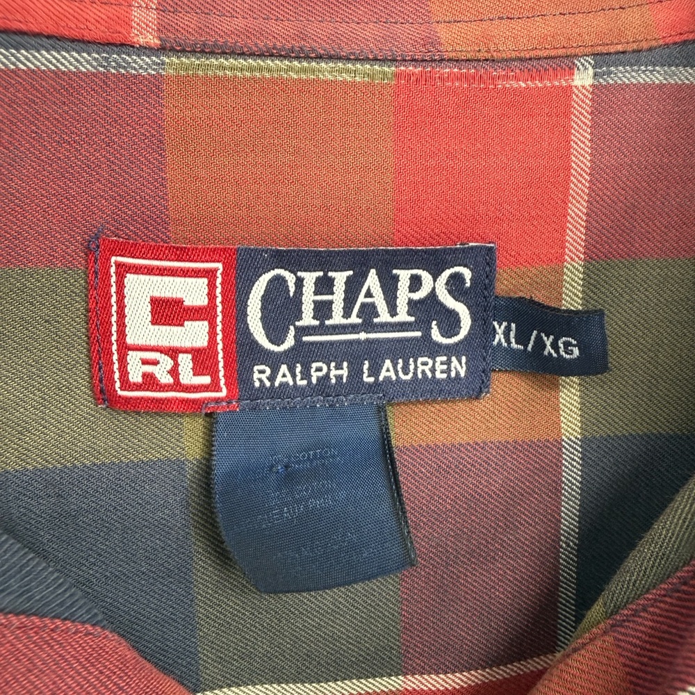 Ralph Lauren Men's Red and Green Plaid Shirt - Picture 2 of 3